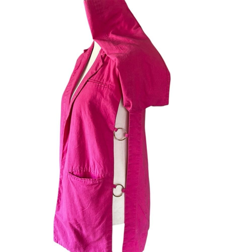 Eudon Choi Collective Oversized Pink Linen Open Blazer w/ Side Cutouts | EUC | 0 - Picture 5 of 8
